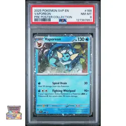 2025 POKEMON SVP EN-SV BLACK STAR PROMO #168 VAPOREON PSA 8 - Image 1
