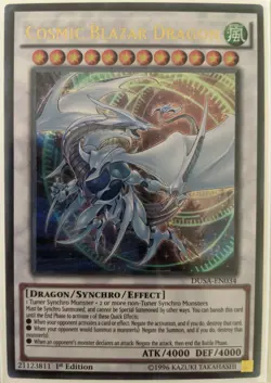 YuGiOh Cosmic Blazar Dragon Ultra Rare 1st Edition DUSA-EN034 - Image 1