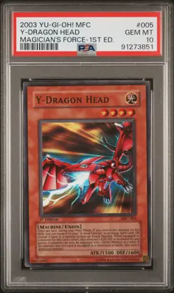 YUGIOH PSA 10 2003 Y-Dragon Head MFC-005 Super Rare 1st Edition *3851 - Image 1