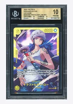 One Piece BGS 10 PRISTINE Trafalgar Law SEC 2025 EB03-062 EB03 Japanese - Image 1