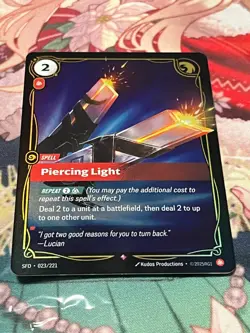 Piercing Light 023/221 Riftbound Spiritforged TCG Rare Spell Card - Image 1