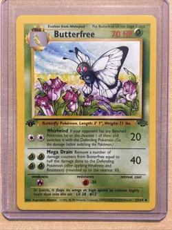 Pokemon TCG Butterfree Jungle 33/64 1st Edition Uncommon Card NM / LP - Image 1