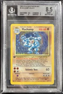 🥊 Machamp 8/102 Holo Rare Pokemon Card - 1999 2-Player Starter Set, subgraded - Image 1