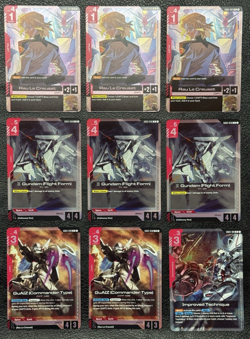 Lot of 9 Red Holo Rare Cards - Gundam TCG: Steel Requiem (GD03) - English NM - Image 1