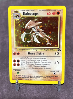 Kabutops (9/62) Holo Unlimited Fossil Set Pokemon Card Excellent+ - Image 1