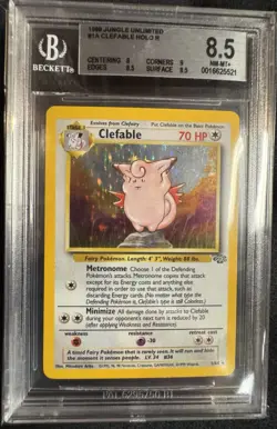 ✨ Clefable 1/64 Holo Rare Pokemon Card - 1999 Jungle Set, subgraded BGS 8.5 - Image 1