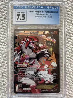 CGC 7.5 Team Magma's Groudon EX 2015 Double Crisis 15/34 Holo Pokemon Card - Image 2