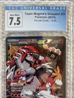 CGC 7.5 Team Magma's Groudon EX 2015 Double Crisis 15/34 Holo Pokemon Card - Image 4