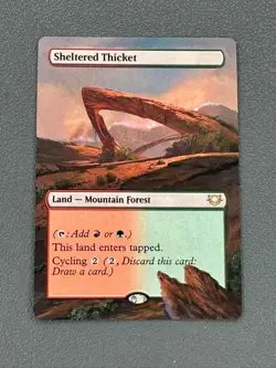 Sheltered Thicket MTG Edge of Eternities Commander Hand Painted Full Altered Art - Image 1
