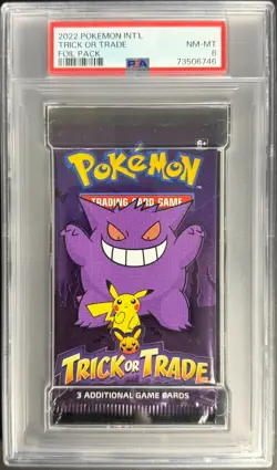 Pokemon Trick or Trade Foil Pack 2022 Int’l Trick or Trade PSA 8 - Image 1