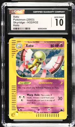 POKEMON CGC 10 Pokemon English Xatu H32/H32 2003 Skyridge Rare Holo *4064 - Image 1