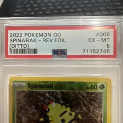 2022 Pokemon Go #006 Spinarak-DITTO Reverse-Foil PSA 6 - Image 3