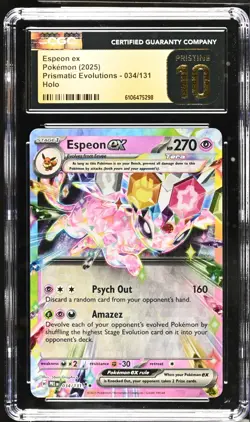 Pokemon 2025 Espeon ex Prismatic Evolutions 034/131 CGC PRISTINE 10 - Image 1