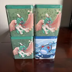 Pokemon TCG - 3x Grass Stacking Tin 1x Water Stacking tin - Image 1