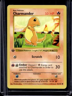 1999 Pokemon 1st Edition Charmander Shadowless #46/102 - Image 1