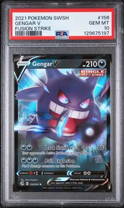 2021 POKEMON SWORD & SHIELD FUSION STRIKE #156 GENGAR V PSA 10 - Image 1