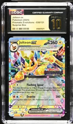 Pokemon 2025 Jolteon ex Prismatic Evolutions 030/131 CGC PRISTINE 10 - Image 1