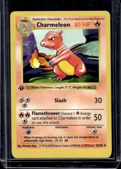 1999 Pokemon 1st Edition Charmeleon Shadowless #24/102 - Image 1