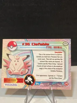 Clefable #36 Foil 1999 Topps Pokemon TV Animation Edition Series 1 Blue Logo - Image 2