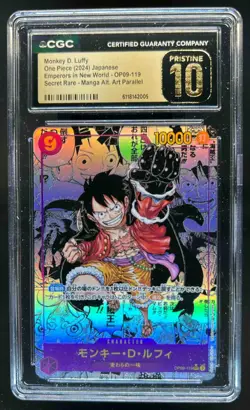 2024 One Piece Japanese Monkey D Luffy Manga Alt Art #OP09-119 CGC 10 Pristine - Image 1