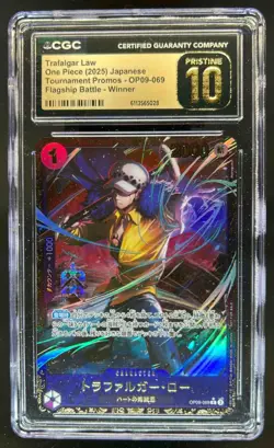 2025 One Piece Japanese Tournament Winner Trafalgar Law OP09-069 CGC 10 Pristine - Image 1