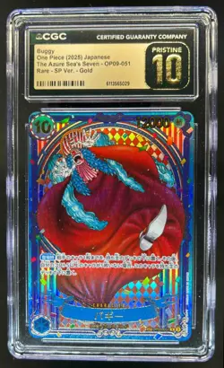 2025 One Piece Jap Azure Seas Seven Buggy Gold Alt Art OP09-051 CGC 10 Pristine - Image 1