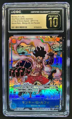 2025 One Piece Japanese Monkey D Luffy Manga Alt Art #OP11-118 CGC 10 Pristine - Image 1