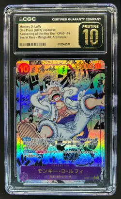 2023 One Piece Japanese Monkey D Luffy Manga Alt Art #OP05-119 CGC 10 Pristine - Image 1