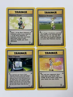Vintage Lot Of 4 Rare Pokemon Cards Base Set Lass Pokemon Breeder Trader - Image 1