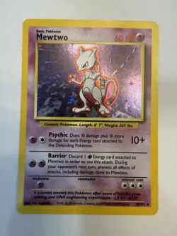 1999 Pokemon Mewtwo 10/102 Base Set Holo Trading Card Game TCG Vintage 10 - Image 1