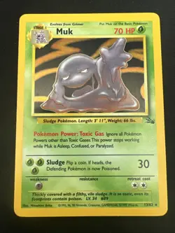 1999 Fossil Vintage Pokemon 2 Card Lot: Holo Muk 13/62 x2 - Image 2