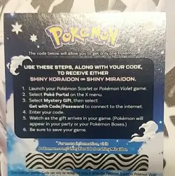 Shiny Miraidon Koraidon Code GameStop Pokemon - Physical PROMO Card- Unused Code - Image 2