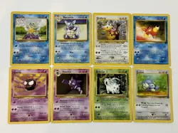 Vintage Pokemon Cards Wotc 8 Cards Base Set Squirtle Wartortle Magikarp - Image 1