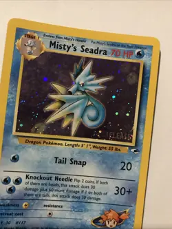 Misty's Seadra PRERELEASE Gym Heroes - Holo Rare 9/132 WOTC Card NM Pokemon TCG - Image 2