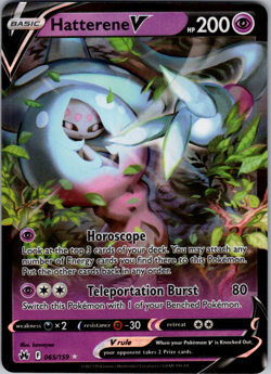 Hatterene V - 065/159 - Pokemon Crown Zenith Sword & Shield Ultra Rare Card NM - Image 1