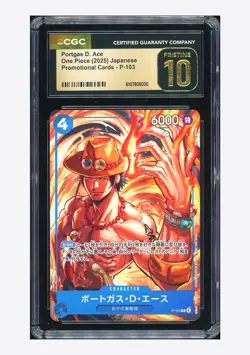 One Piece CGC 10 PRISTINE Portgas D Ace Promo 2025 P-103 Promo Card Japanese - Image 1
