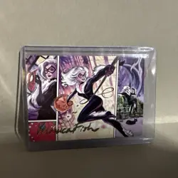 MTG Black Cat Cunning Thief - Gold Signature - Spider-Man Art Series 44/54 - Image 1