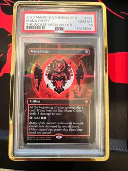 Magic the Gathering PSA 10 Neon Ink Red Mana Crypt 0017e Caverns of Ixalan - Image 1