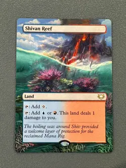 Shivan Reef MTG Edge of Eternities Commander Hand Painted Borderless Altered Art - Image 1