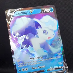 Alolan Vulpix V 033/195 Pokemon Silver Tempest - Pokemon SWSH Full Art Holo - Image 1