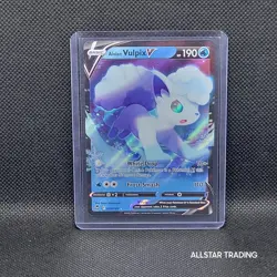 Alolan Vulpix V 033/195 Pokemon Silver Tempest - Pokemon SWSH Full Art Holo - Image 4