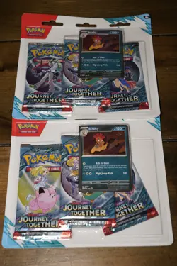 New & Sealed! Pokemon Journey Together SV09 3-Pack Blister Set of 2 - Image 1