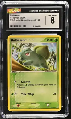 CGC NM/Mint 8 Pokemon Bulbasaur 46/100 2006 EX Crystal Guardians - Image 1