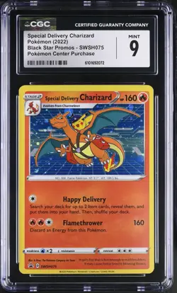 Special Delivery Charizard SWSH075 Pokemon Center PROMO Pokemon CGC 9 Mint *072 - Image 1
