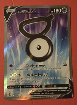 Pokemon TCG Unown V Silver Tempest 176/195 Holo Ultra Rare - Image 1