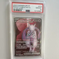 Pokemon Team Rocket's Mewtwo ex 213/182 Ultra Rare Holo Sv10 PSA 10 - Image 1