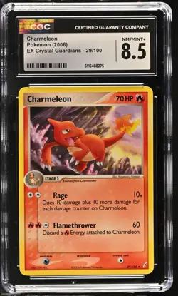 CGC NM/Mint+ 8.5 Pokemon Charmeleon 29/100 2006 EX Crystal Guardians - Image 1