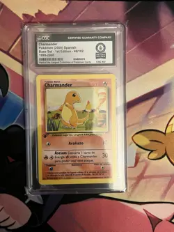 CGC World Record SPANISH (1 OF 1) Pokemon Base Set Charmander 46/102 1st Edition - Image 1