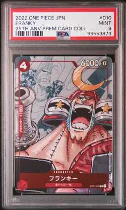One Piece PSA 9 Franky C Promo 2022 ST01-010 25th Anniversary Japanese - Image 1