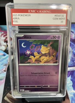 ABRA 2025 FOIL #054/132 Pokemon Card GRADED 10 TCG CCG - Image 1